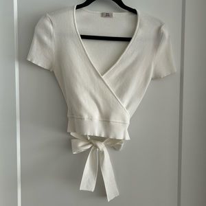 LITTLE MOON WHITE PRUNELLA KNIT TOP